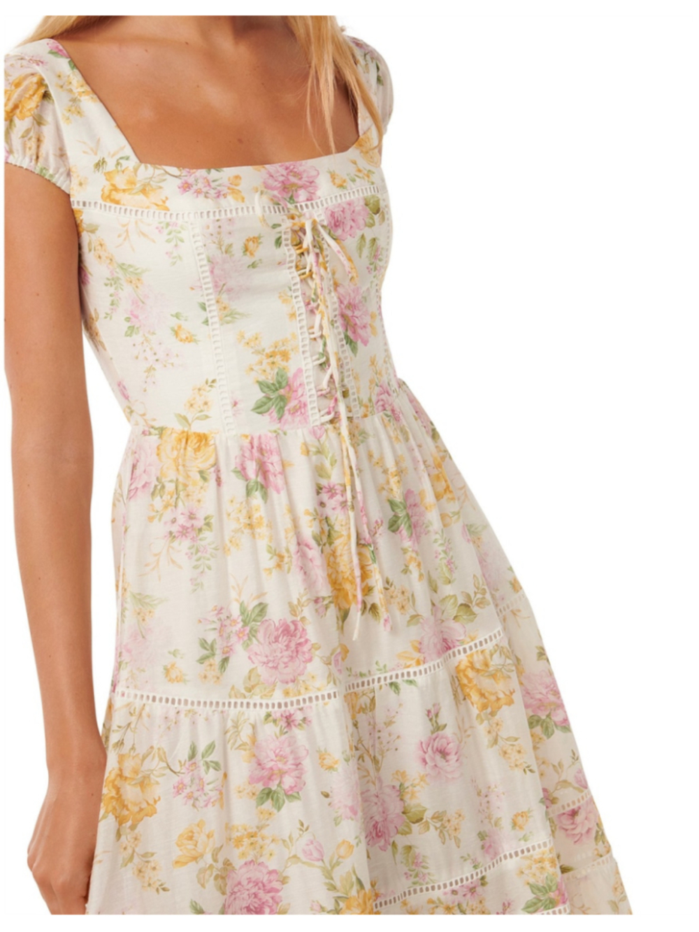Ever New Romana CottageCore Tiered Floral Puff Sleeve Maxi Dress Size 12 Boho - Picture 9 of 16